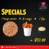 Pick any 1 Large Pizza + 10 Wings + 1 Dip