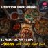 Party Night Deal 3 Large Pizzas +  2 Pop + 3 Dip 